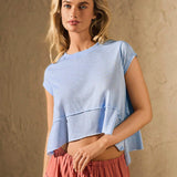FlowEase Double-Hem Tee - Pastel Blue