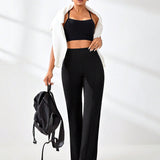 MoveFree Straight Fit Trousers - Black