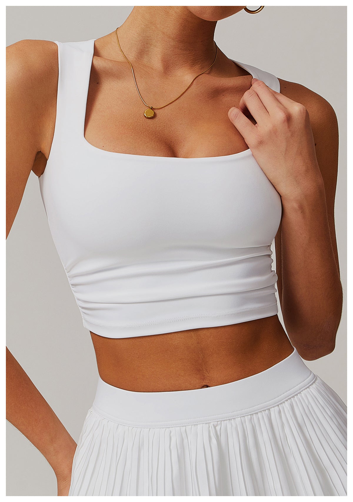 PureLine Square-Neck Padded Crop Top