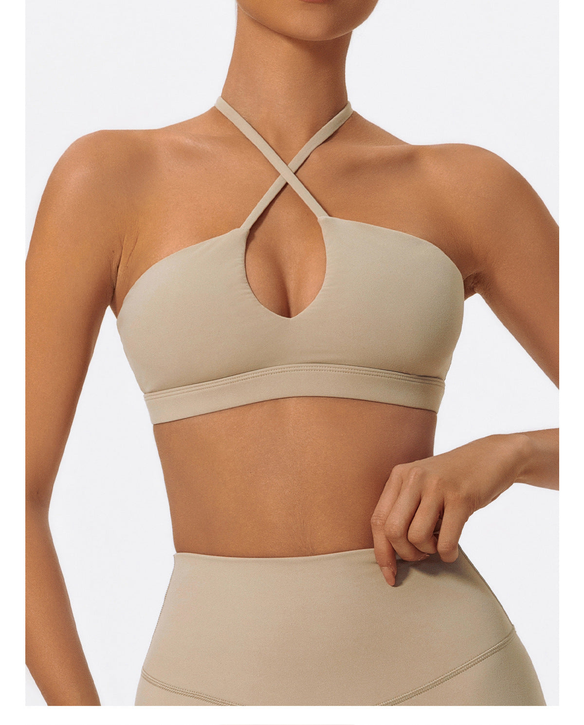 CrossAura Halter Sculpt Sports Bra