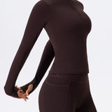 FlexContour Zip-Neck Full Sleeves Top