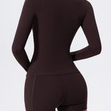 FlexContour Zip-Neck Full Sleeves Top