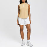 MockZip Sleeveless Active Top