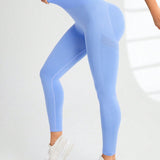 SculptLift Ribbed Leggings – Sky Blue