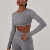 FlexStrap Cross Back Crop Top – Grey