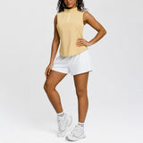 MockZip Sleeveless Active Top