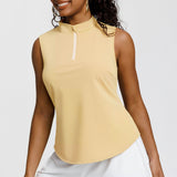 MockZip Sleeveless Active Top