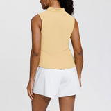 MockZip Sleeveless Active Top