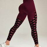 PowerMesh Curve Leggings - Burgundy