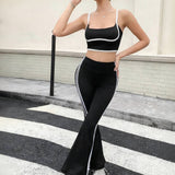 ActiveLine Strappy Crop Set - Black