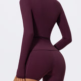 FlexContour Zip-Neck Full Sleeves Top