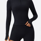 FlexContour Zip-Neck Full Sleeves Top