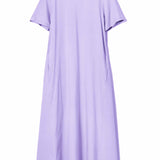 Women's Cotton Lycra Leisure Dress - Lilac