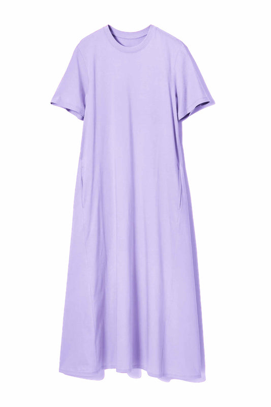 Women's Cotton Lycra Leisure Dress - Lilac