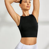CoreFlex Open Back Crop Top – Black