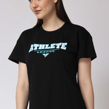 Women's Cotton Lycra Tee - Black