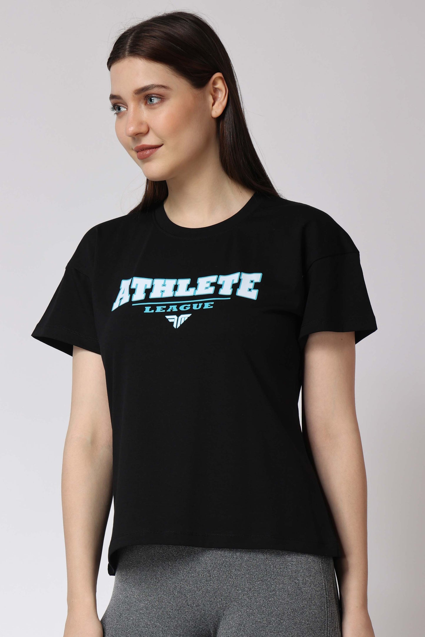 Women's Cotton Lycra Tee - Black