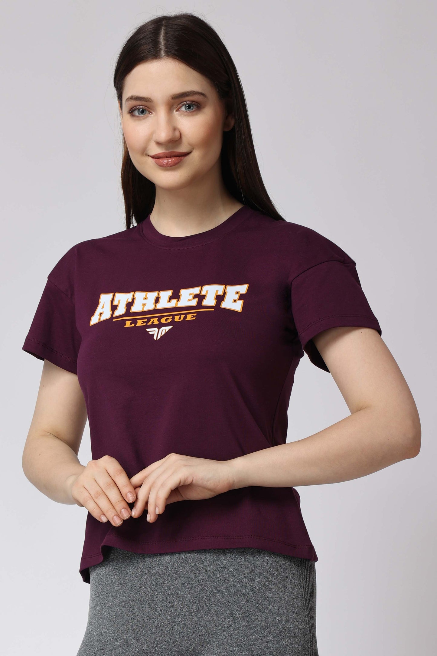 Women's Cotton Lycra Tee - Purple