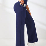 MoveFree Straight Fit Trousers - Navy Blue