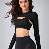 MotionWrap Long Sleeve Top - Black
