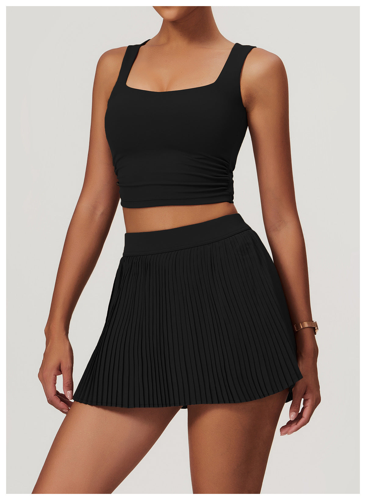 PureLine Square-Neck Padded Crop Top