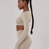 FlexStrap Cross Back Crop Top – Off White