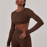 FlexStrap Cross Back Crop Top – Dark Brown