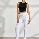 CoreFlex Open Back Crop Top – Black