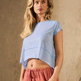 FlowEase Double-Hem Tee - Pastel Blue