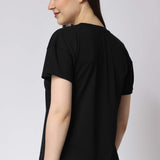 Women's Cotton Lycra Tee - Black