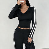 FlexLine Active V-Neck Top - Black