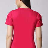 Women's Cotton Lycra Tee - Pink