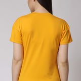 Women's Cotton Lycra Tee - Yellow