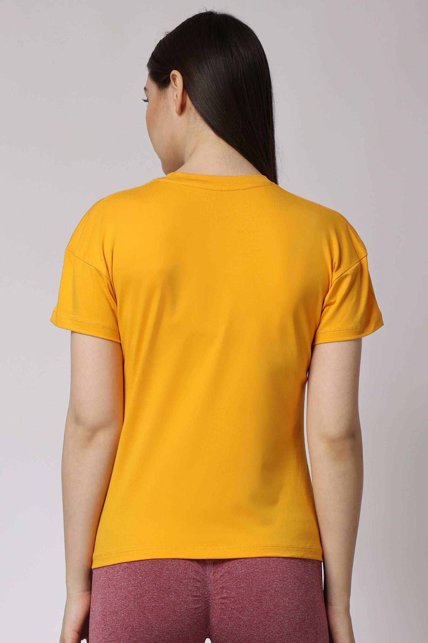 Women's Cotton Lycra Tee - Yellow