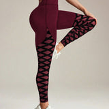 PowerMesh Curve Leggings - Burgundy