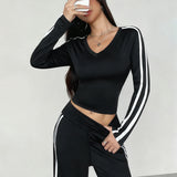 FlexLine Active V-Neck Top - Black