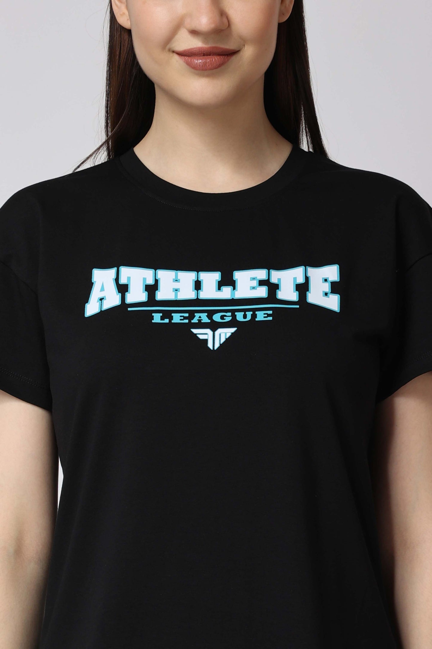 Women's Cotton Lycra Tee - Black