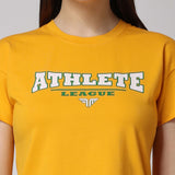 Women's Cotton Lycra Tee - Yellow