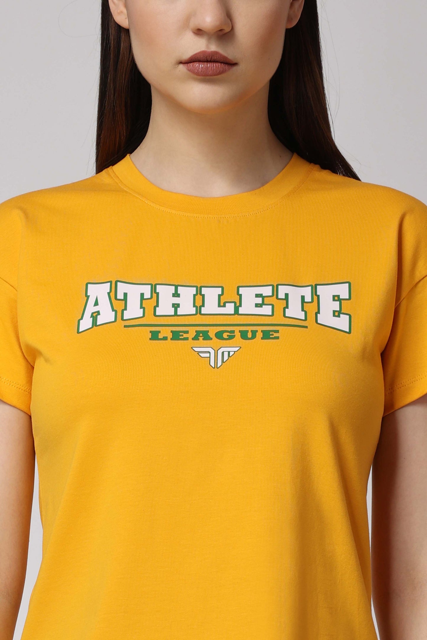 Women's Cotton Lycra Tee - Yellow