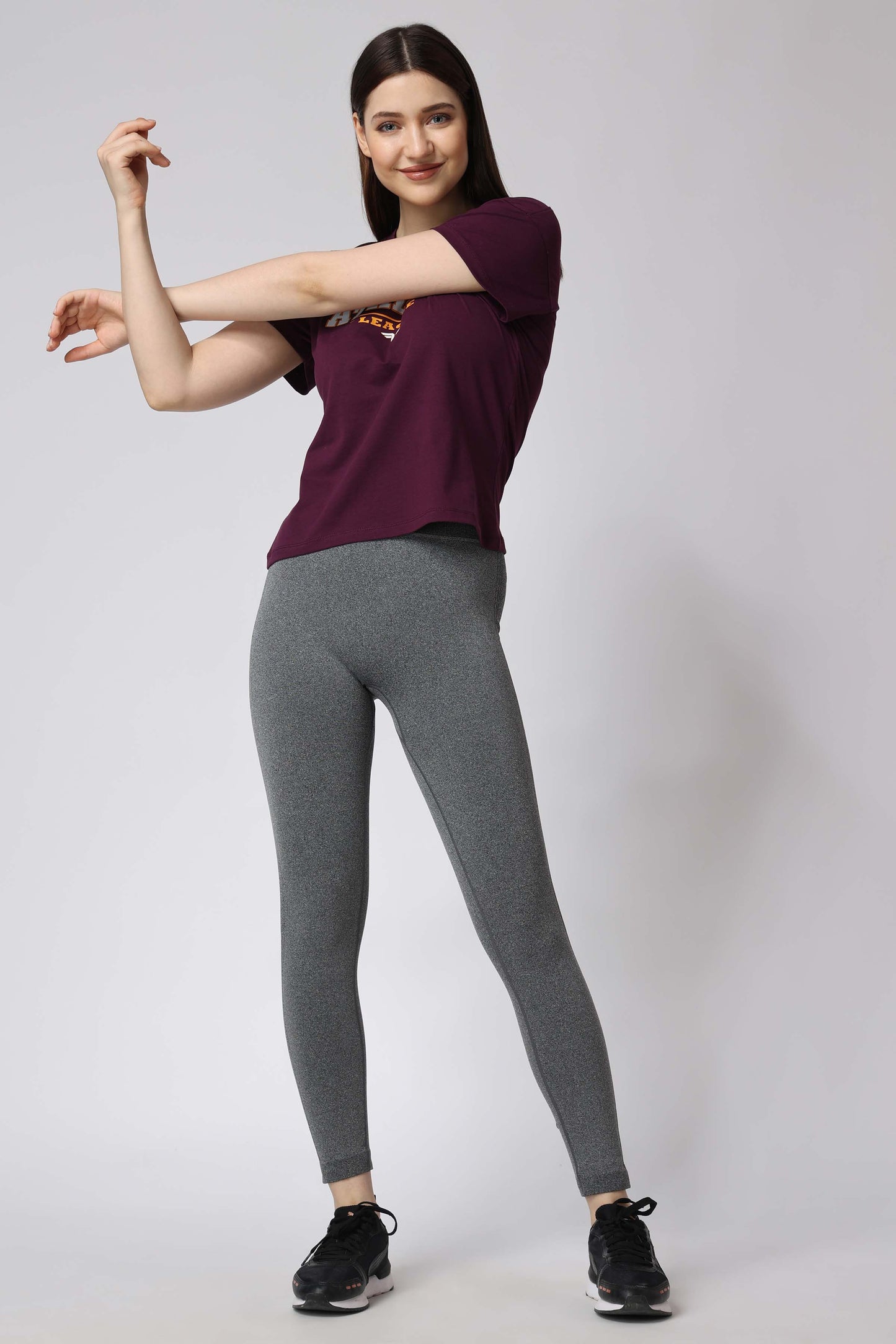 Women's Cotton Lycra Tee - Purple