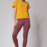 Women's Cotton Lycra Tee - Yellow