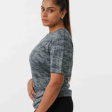 Women's Jacqaurd Workout/Training Tee - Dark Grey