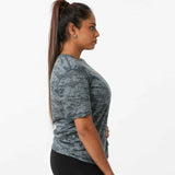 Women's Jacqaurd Workout/Training Tee - Dark Grey