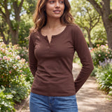 La Forme Henley Full Sleeve Top