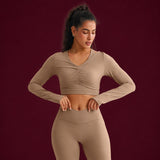 The Barre Top – Ruched Cutout Crop, Built-In Padded Tank Top