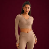The Barre Top – Ruched Cutout Crop, Built-In Padded Tank Top