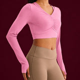 The Barre Top – Ruched Cutout Crop, Built-In Padded Tank Top