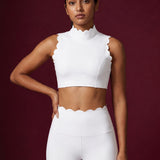 Scallopé High-Neck padded Sports Bra