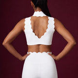 Scallopé High-Neck padded Sports Bra