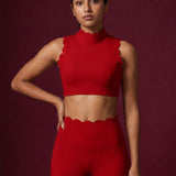 Scallopé High-Neck padded Sports Bra